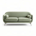 Sofa with rounded arms in green fabric 180 x 80 x 75cm for living room use