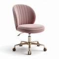 Swivel office chair with pink fabric upholstery and gold base 50 x 50 x 90cm