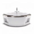 Corner freestanding acrylic soaking tub with brushed nickel faucet 150 x 150 x 60cm